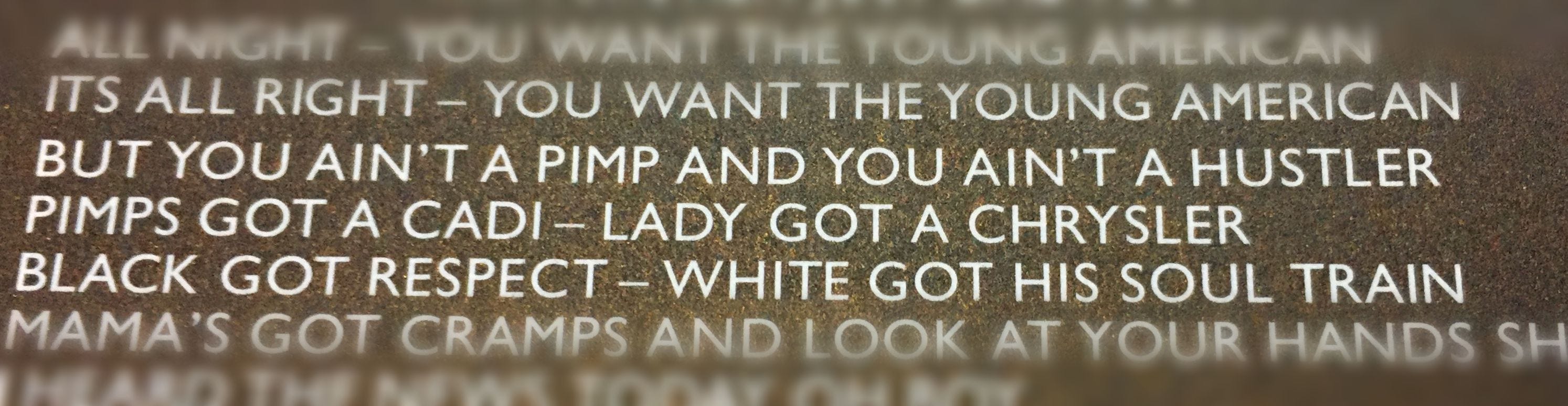 The actual Young Americans lyrics