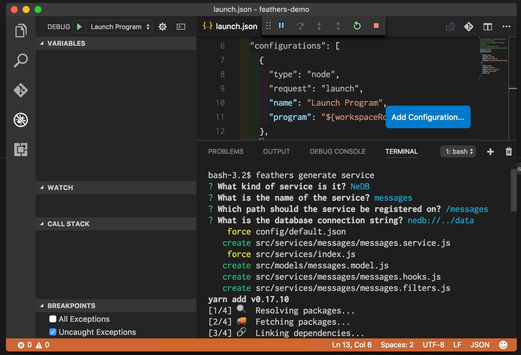 Debugging Feathers with Visual Studio Code | by Marshall Thompson | The ...