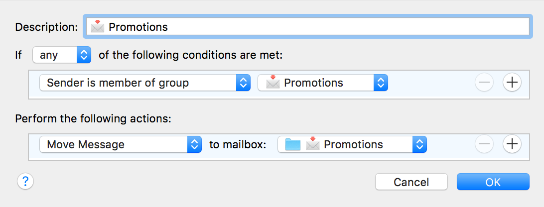 Example Rule that will move Categorised email out of your Inbox
