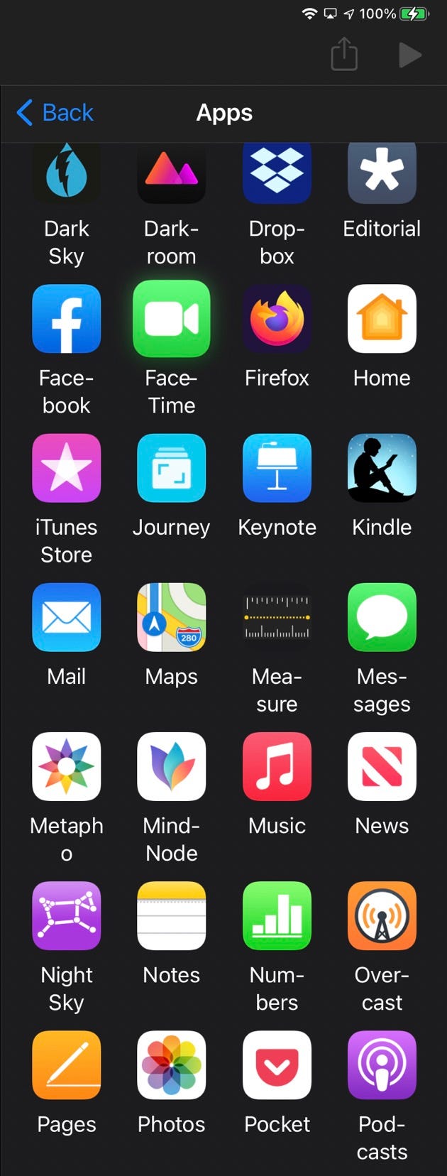 Shortcut enabled Apps