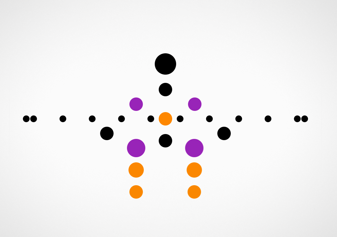 The rules are simple: collect all colored circles, avoid the black ones
