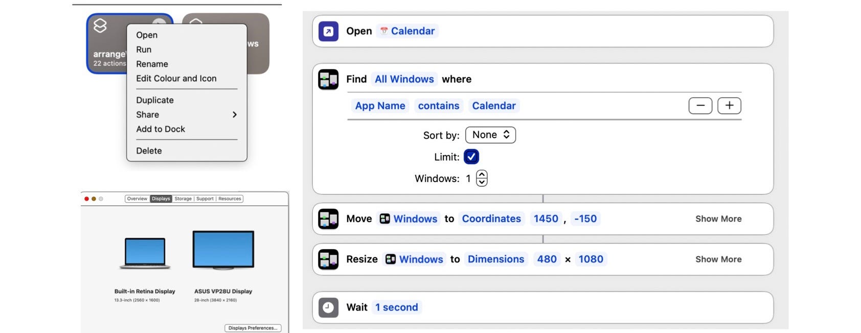 Restoring screen layouts (Screenshot by author)