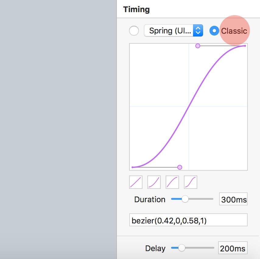 timing animations in flinto