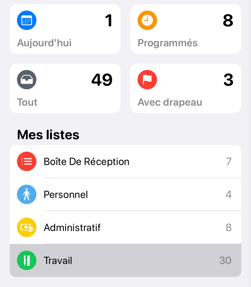 Task, rappel, iOS, productivité, organisation