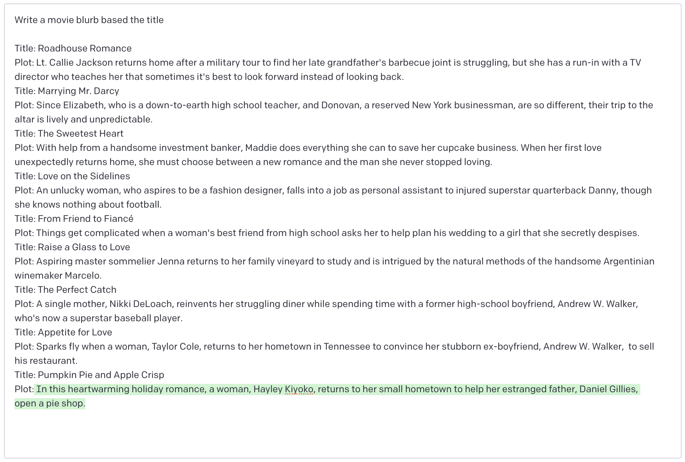 Generate Movie Plots Using OpenAI API | by Noah Johnson | Aug, 2022 2 Screen Shot 2022-08-07 at 5.27.26 PM.png