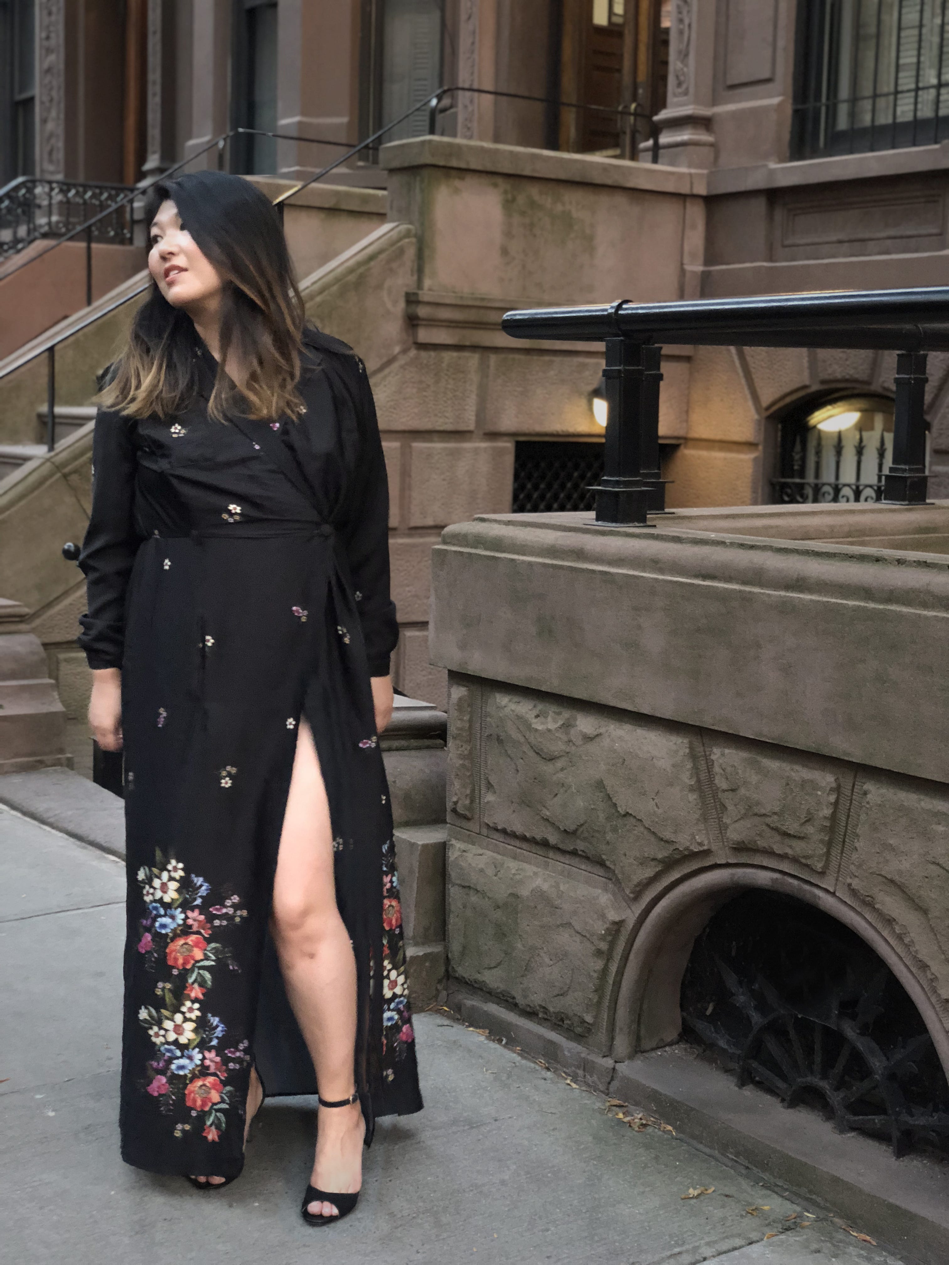 Jolene Delisle wearing the black shirt dress by Bastet Noir on the streets of NYC