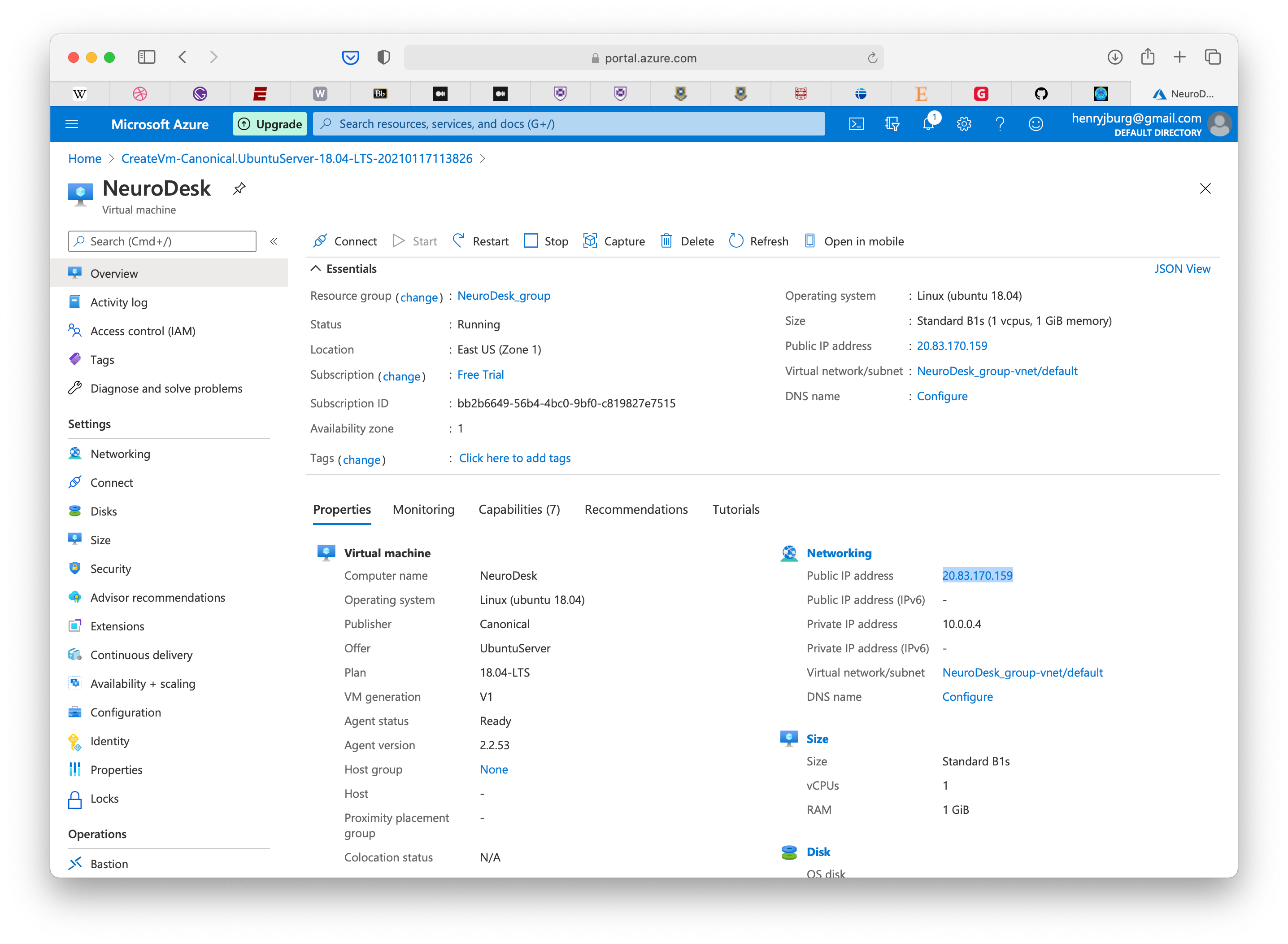Virtual Machine information