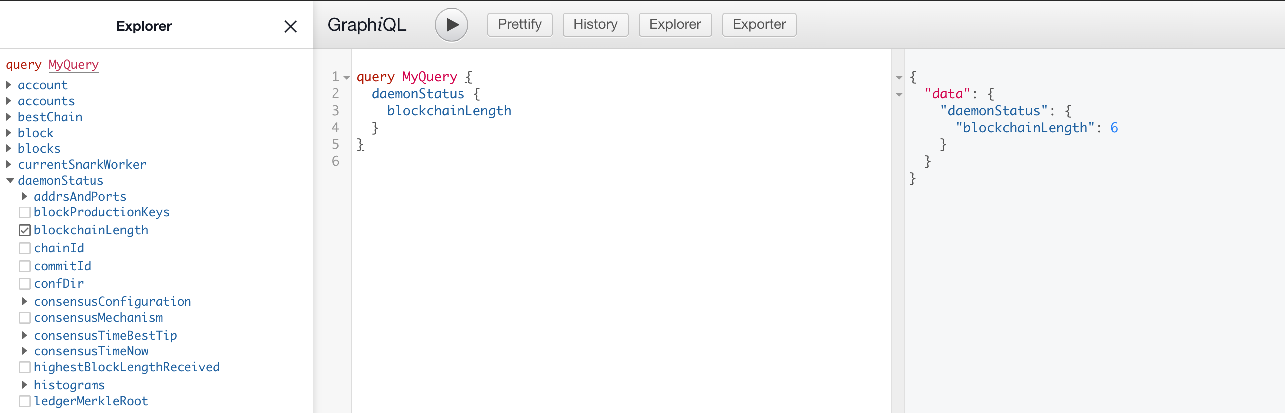GraphQL query for block height