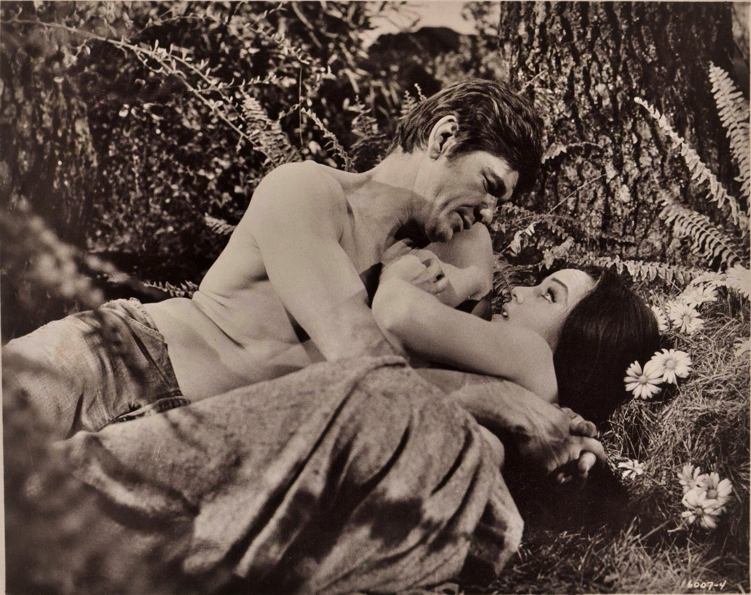 Charles Bronson and Susan Oliver go for an intimate kiss in the 1964 western “Guns of Diablo,” stitched together from “The Travels of Jaimie McPheeters” ABC TV series.