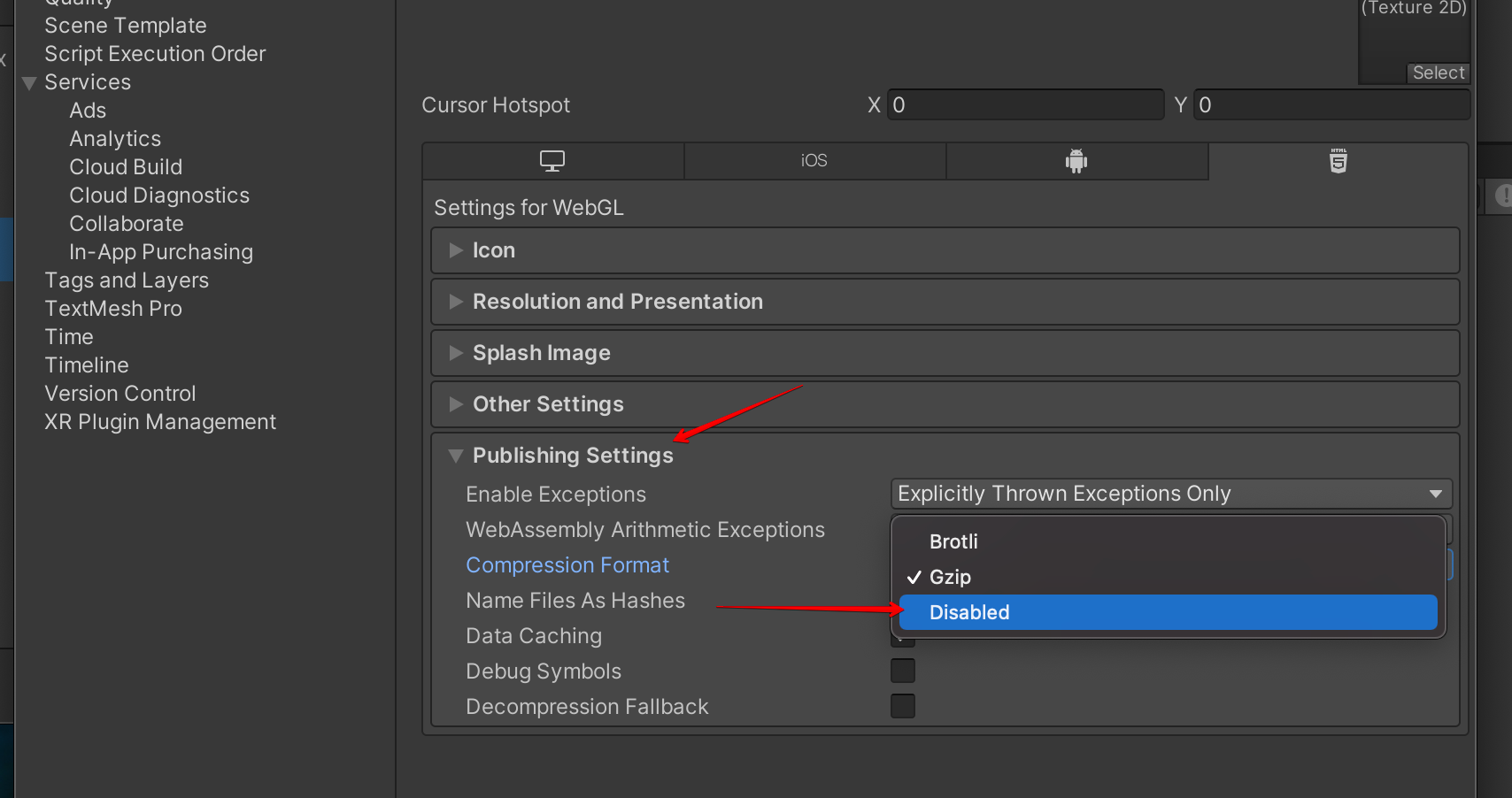 Disable Compression