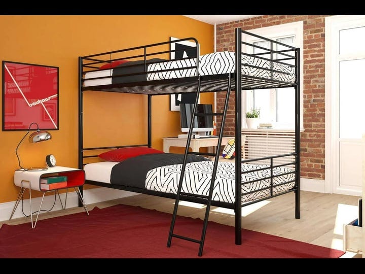 Twin XL Over Queen Bunk Bed Modern Solid Wood Bed Frames, Guardrail, 400  lb. Weight Capacity, Strong Wooden Slats – Plank+Beam