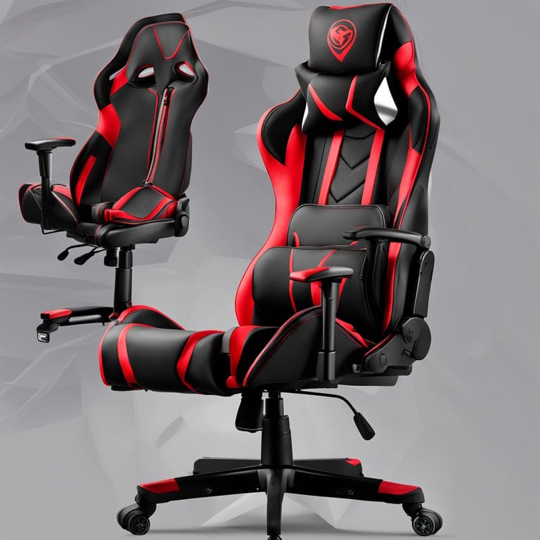 Dowinx Gaming Chair with Pocket Spring Cushion, Ergonomic Computer Chair  High Back, Reclining Game Chair Pu Leather 350LBS, Black