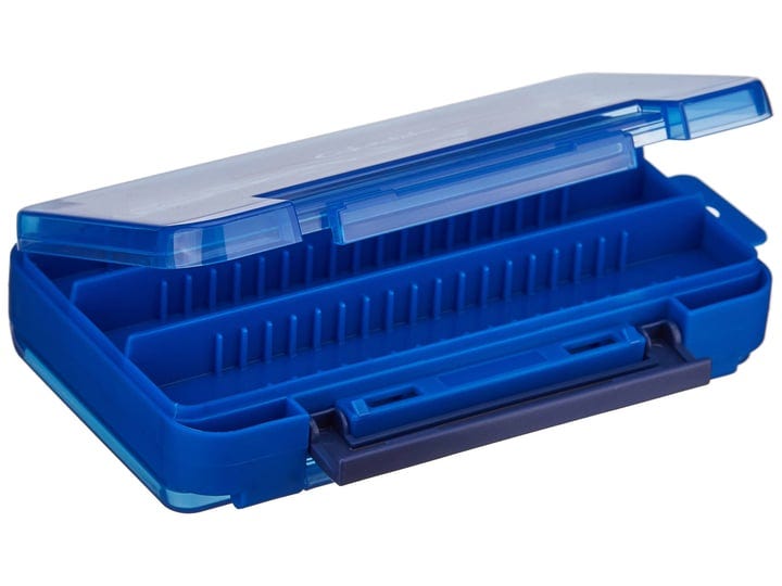 Shimano Plastic Tackle Box with 18 Adjustable Compartments. Crack In Lid.