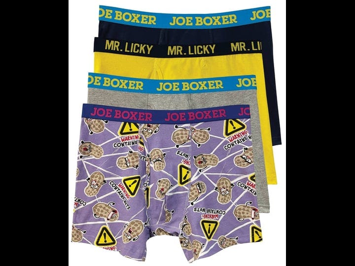 Joe Boxer Navy Licky 4-Pack Cotton Stretch Boxer Briefs