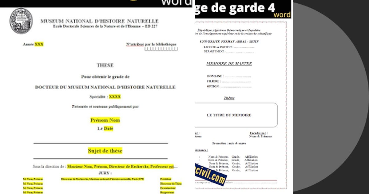 Exemple De Page De Garde D'un Mémoire Word medium.com