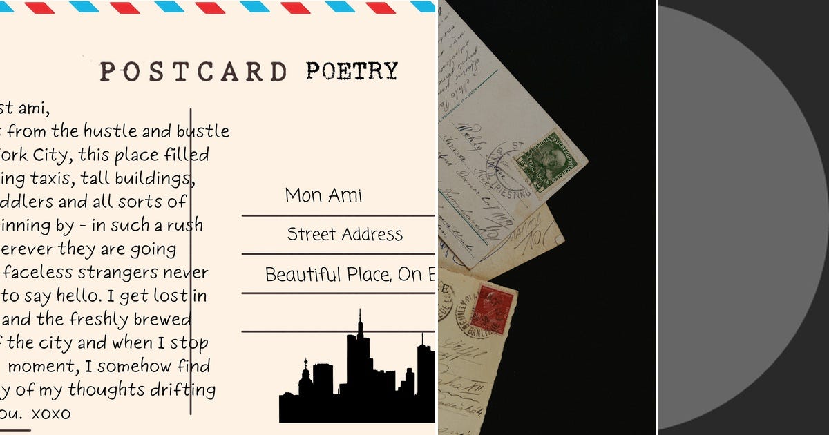 List Postcard Poetry Curated by Connie Song Medium