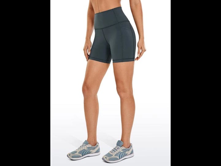 CRZ YOGA Butterluxe Cycling Shorts with Pockets for Women 5 Inches