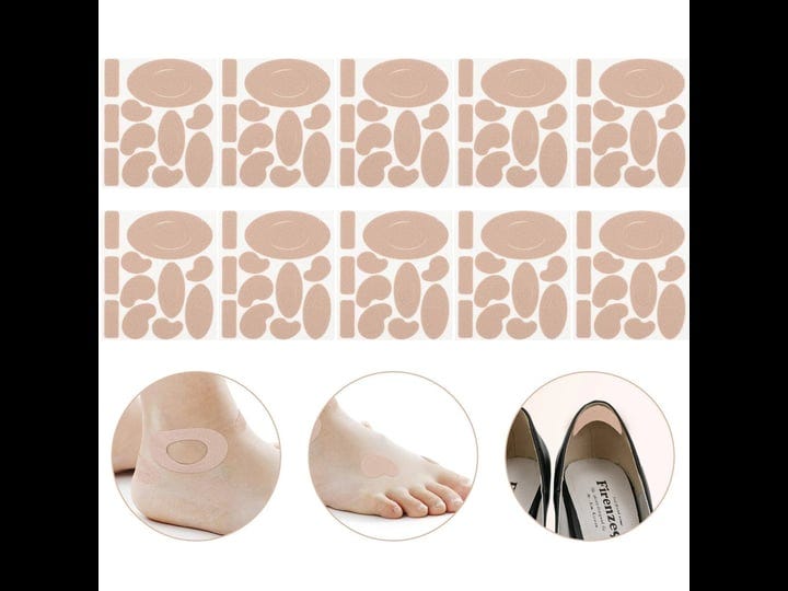 Moleskin Tape Flannel Adhesive Pads Heel Stickers Blister Prevention Pads  Anti-wear Heel Pads For Feet Fabric Padding, 11 Shapes (110 Pieces)