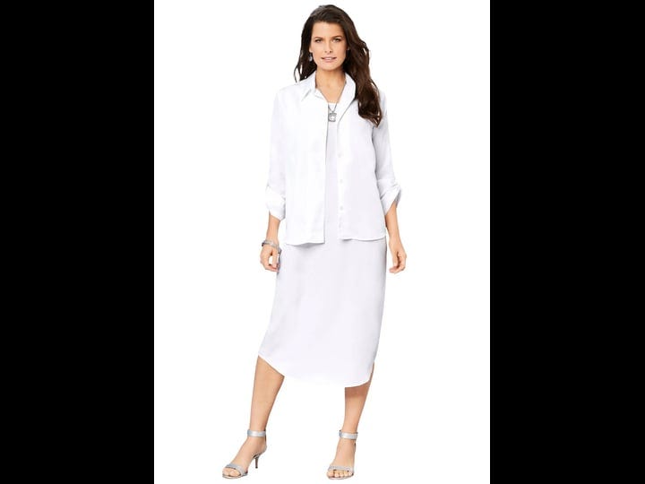Roamans plus size white dresses sale