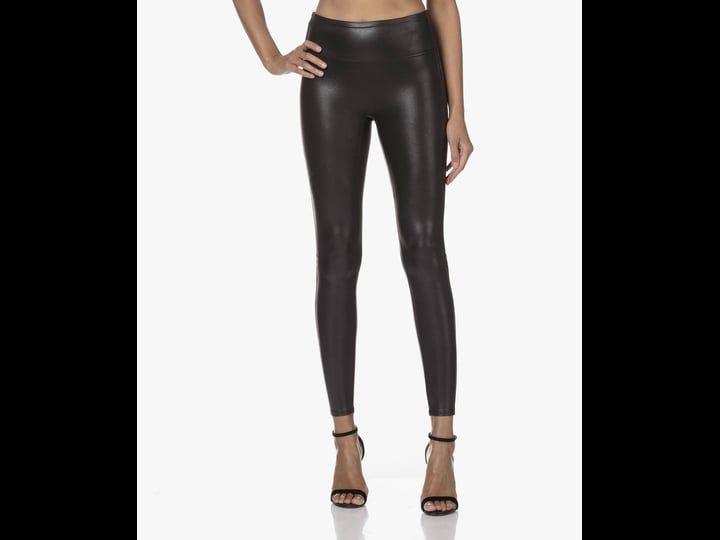 SPANX, Pants & Jumpsuits, Spanx Faux Leather Active Cropped Leggings  Black Spandex Womens Size Medium