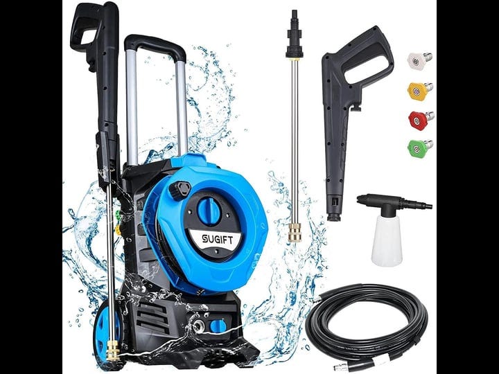 PowRyte Electric Pressure Washer with Hose Reel, Brass Foam Cannon, 4  Different Pressure Tips, Power Washer, 4200 PSI 2.6 GPM : : Patio,  Lawn & Garden
