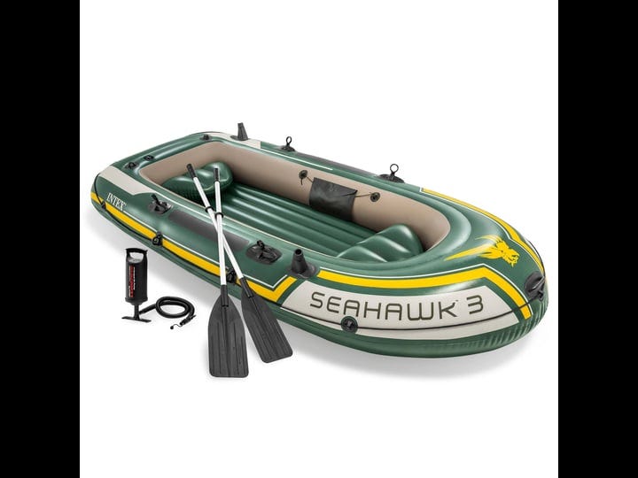 Intex Seahawk 3 Person Inflatable Boat Set with Aluminum Oars