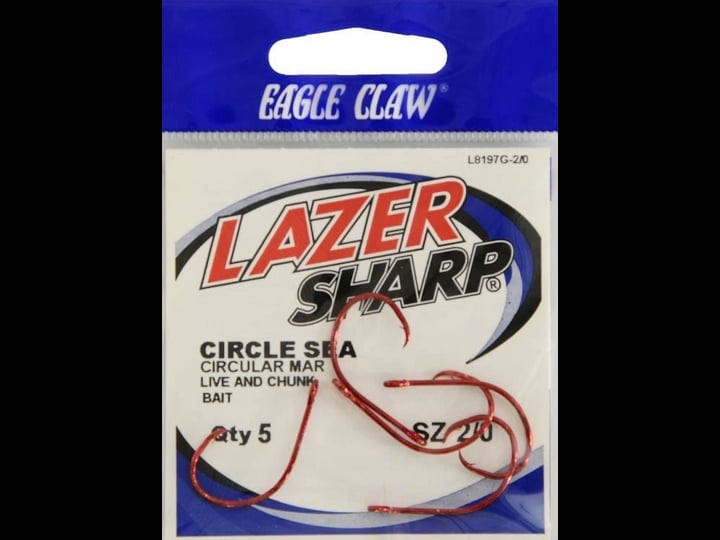 Eagle Claw Lazer Sharp Red Kahle Hook, Size 2/0 - Shop Fishing at