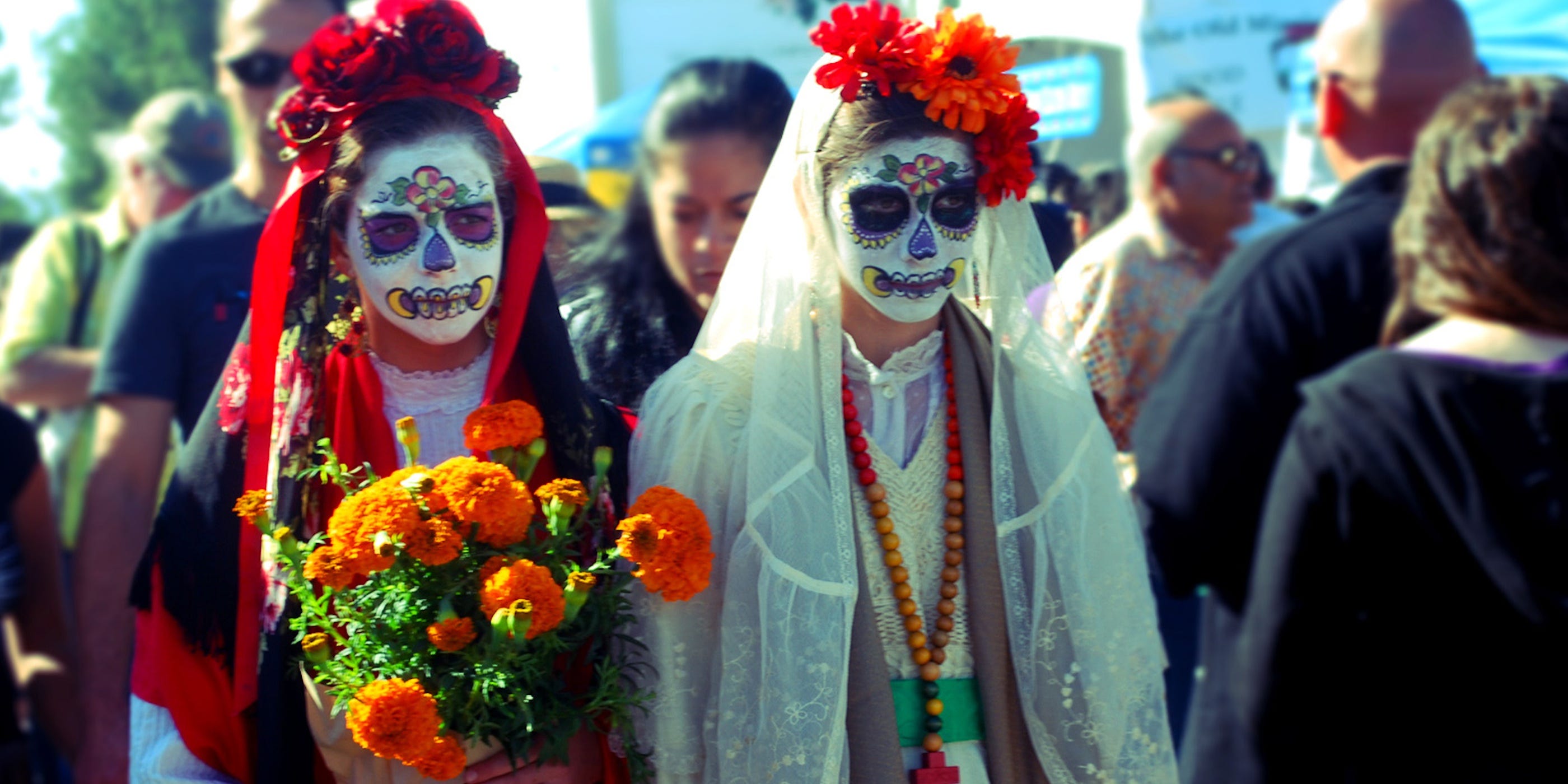 simple dia de los muertos face paint