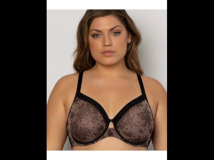 Curvy Couture Women's Sheer Mesh Full Coverage Unlined