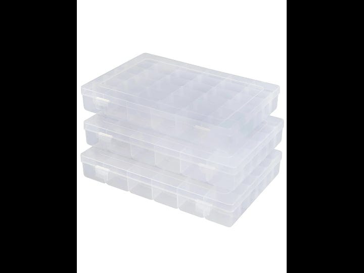 Tackle Box Organizer 18 Grids Plastic Craft Box Organizer Bead Organizer Clear Fishing Box With Dividers, 4 Pack Transparent
