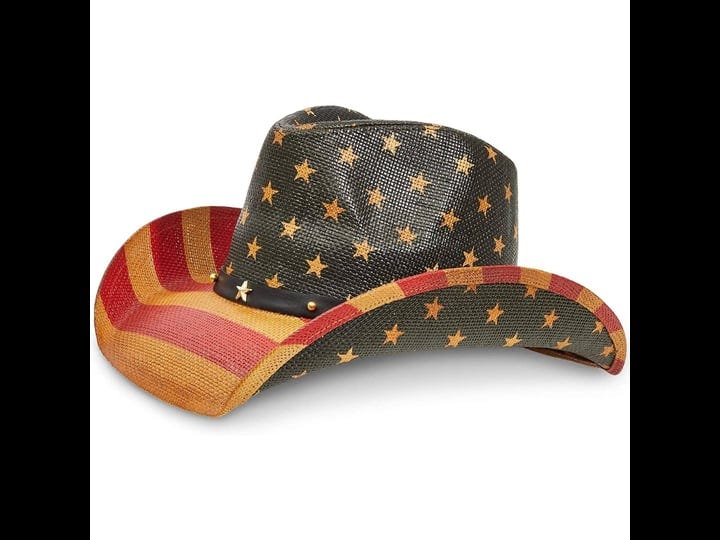 Zodaca Usa Straw American Flag Cowboy Hat For Men, Women, Looks