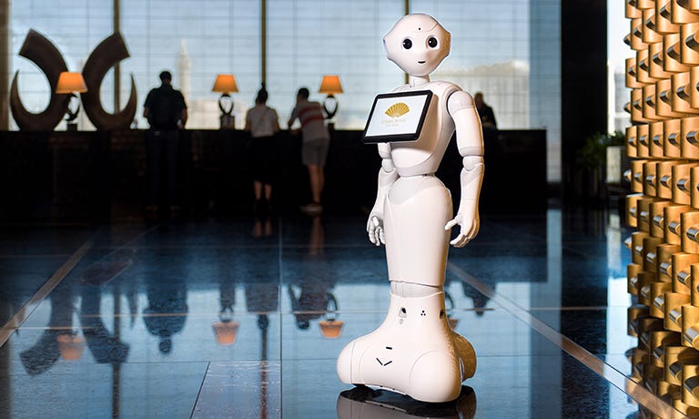 Pepper Heads to Hospitality: Humanoid robot helps out at hotels in two of  the nation's most-visited destinations | by SoftBank Robotics US | Medium