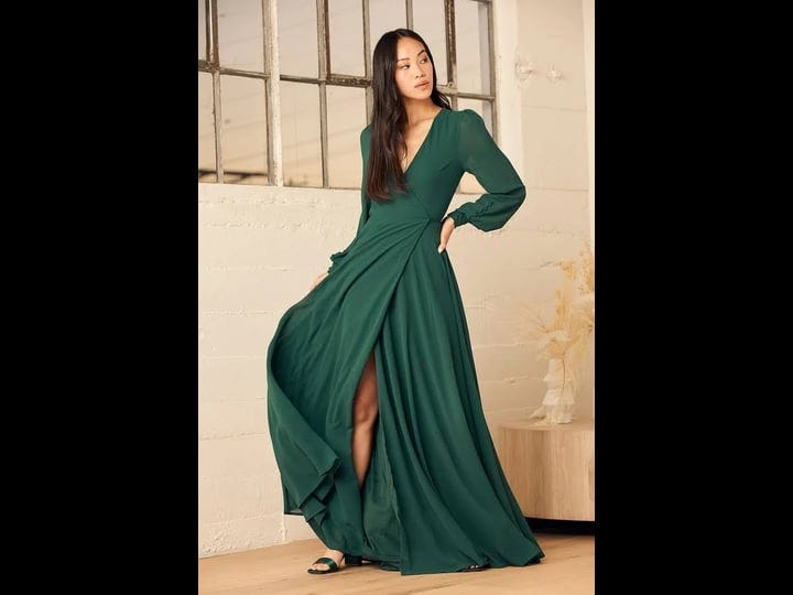 Emerald Green Maxi Dress - OTS Maxi Dress - Balloon Sleeve Dress - Lulus