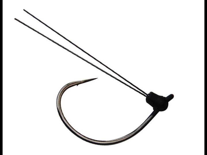 Eagle Claw 449WA-1/0 Weedless Bait Holder 2 Slices Non-Offset Hook, 4  Piece, Bronze