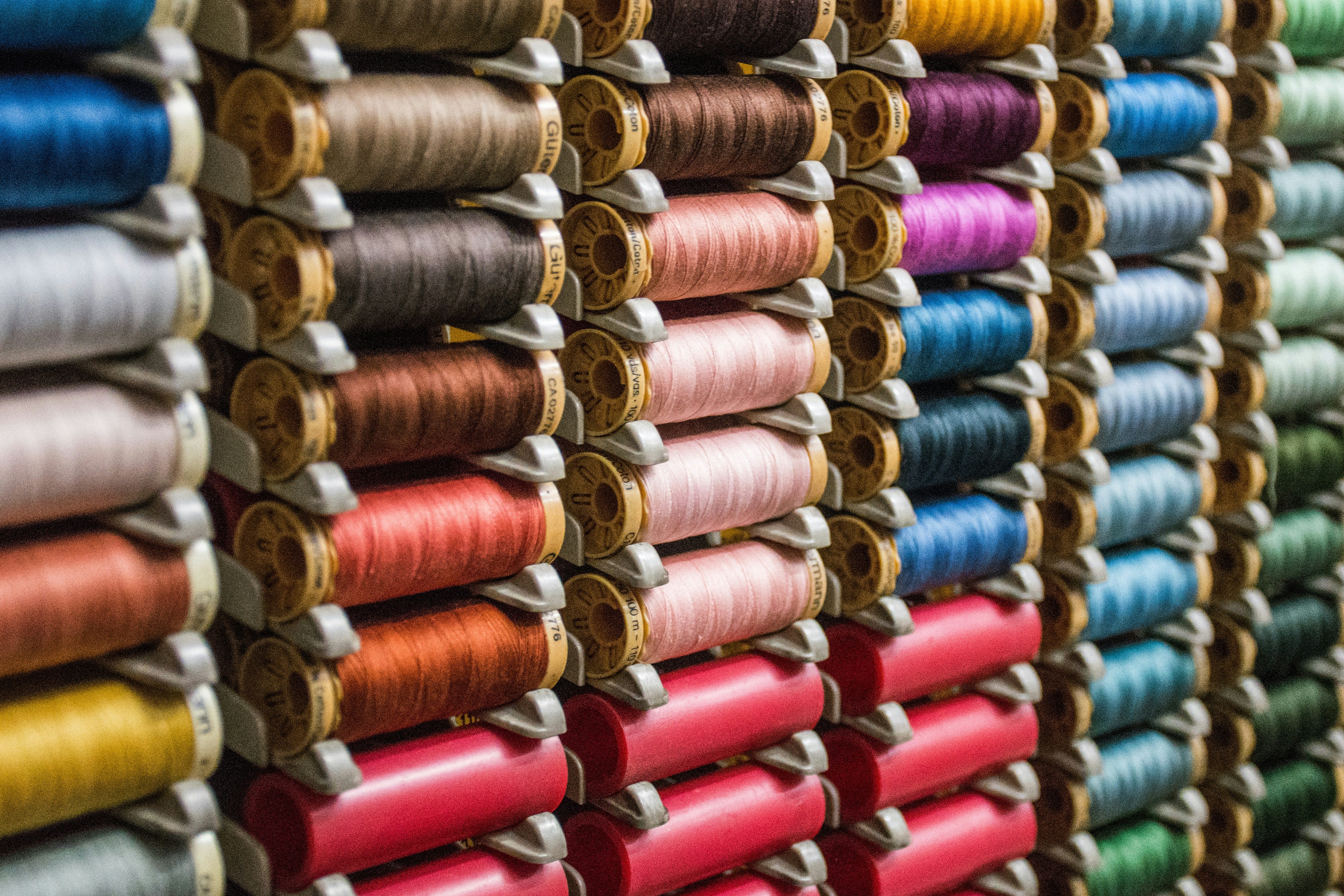 Colorful sewing threads