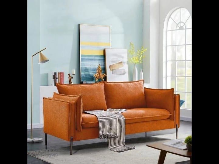 Lilola Home Brayden Orange Fabric Sectional