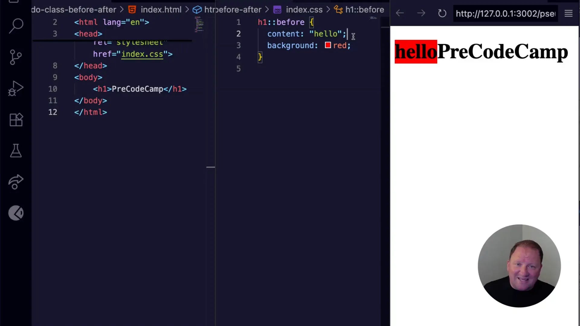 Adding content and background color with ::before pseudo-element