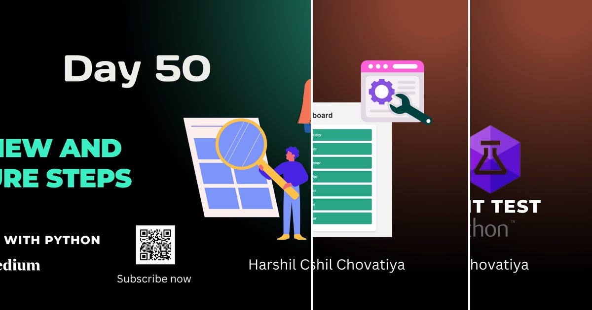 List: 50 Days of Python Mastery | Curated by Harshil Chovatiya | Medium