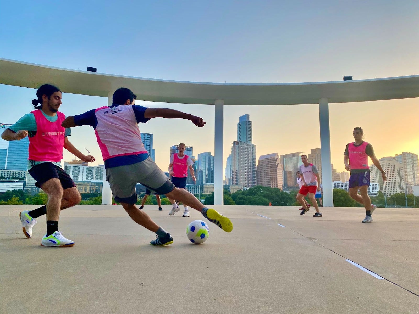 Street FC Pickup Soccer Game on Hardcourt