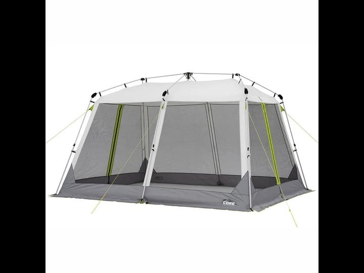 CORE 12'x10' Lighted Instant Screen House | Folding and Portable Large Pop  Up Canopy Shelter with LED Lights | Perfect for Family Camping, Outdoor