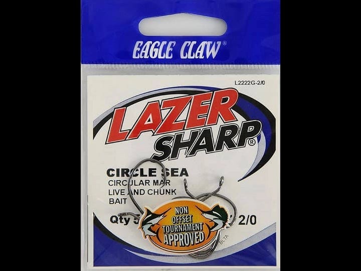 20 Pack of Assorted Eagle Claw Platinum Black Circle Hooks - Sizes 7/0 to  10/0