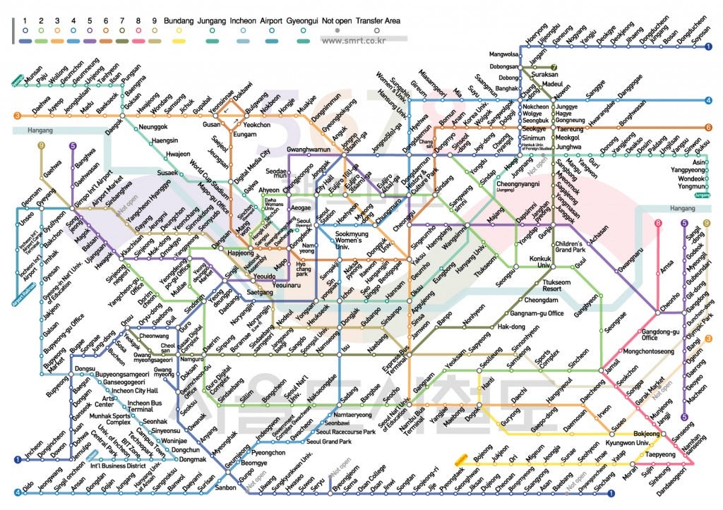 Seoul Korea Metro Map — English | by Chip Glassware | Screw War Let's Teach  | Medium