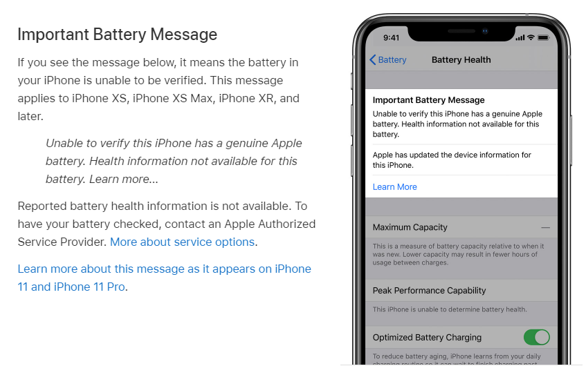 Repair iPhone XS XR XS Max Battery Non-genuine Warning | Phonefix | by  vipfixphone | Medium