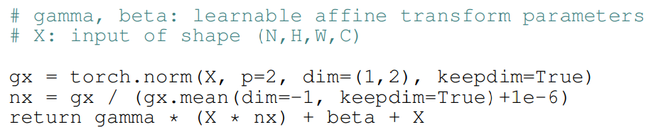 Pseudocode of GRN in a PyTorch-like style