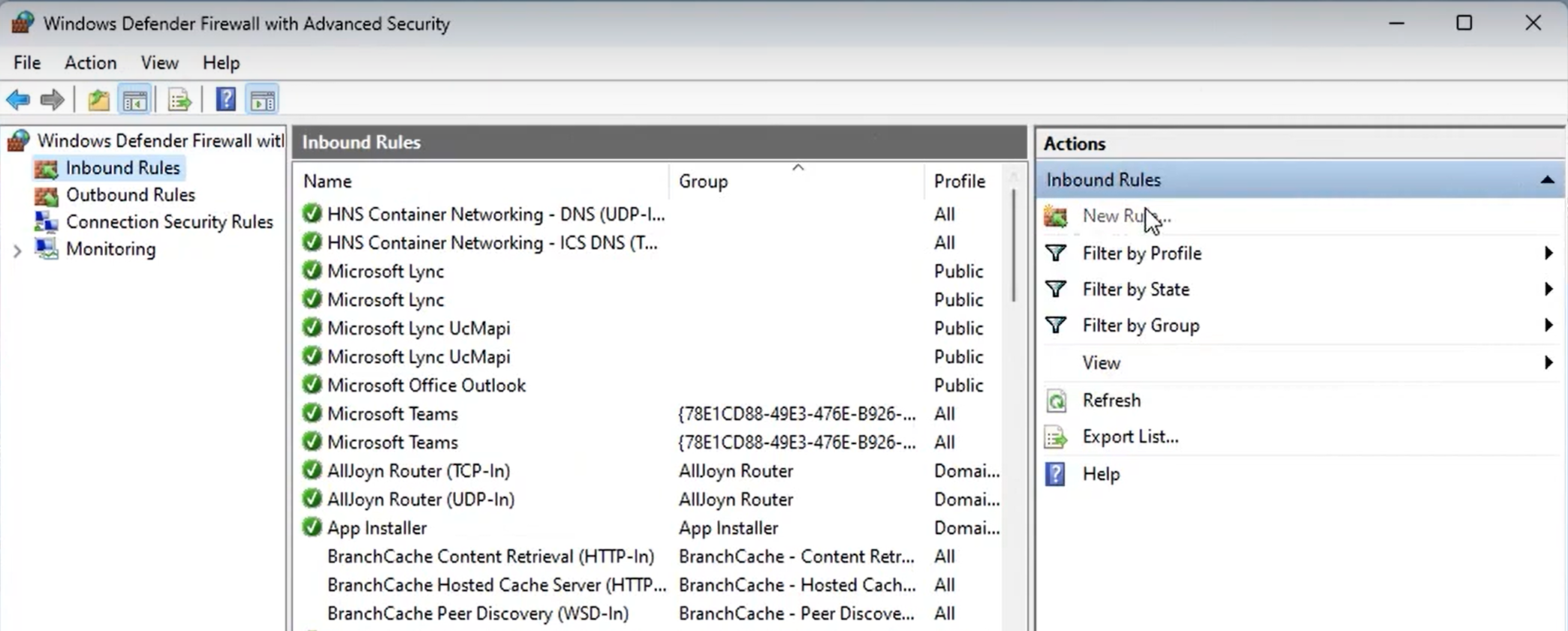 Firewall Configuration