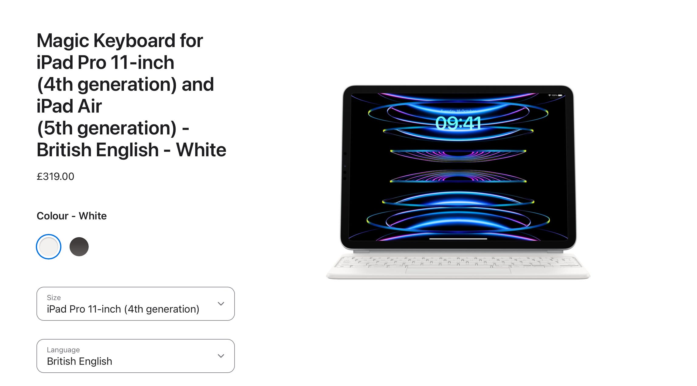Magic Keyboard for 11-inch iPad Pro and new iPad Air