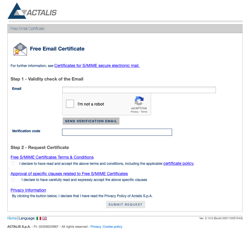 s mime free certificate