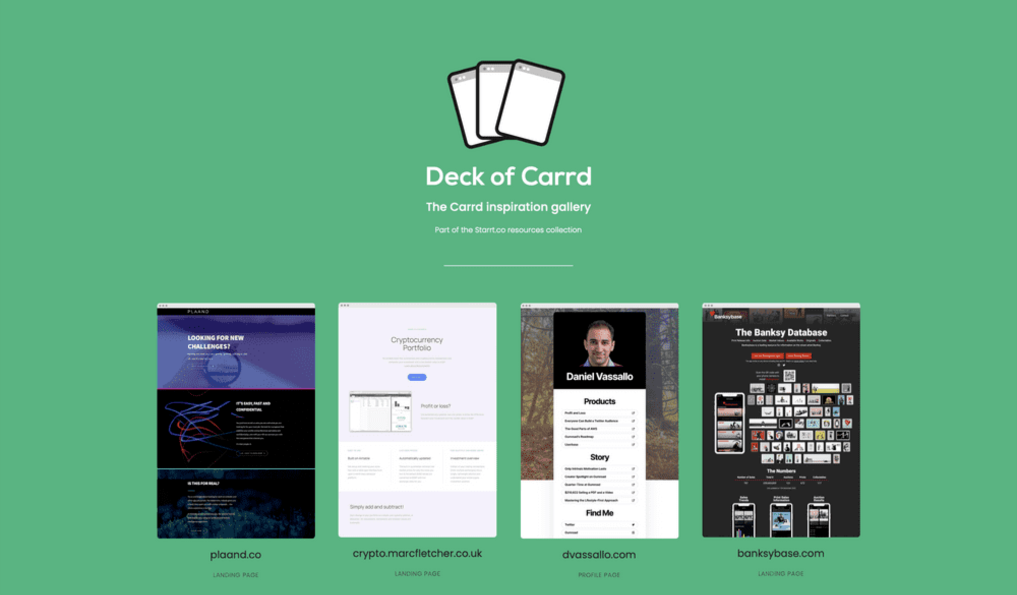 Deck of Carrd V1, around May 2020