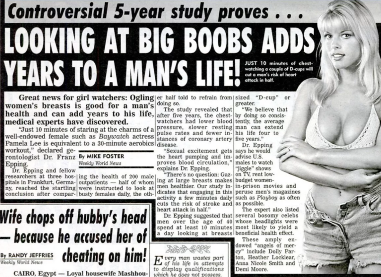 Staring at Boobs Makes Men Live Longer”