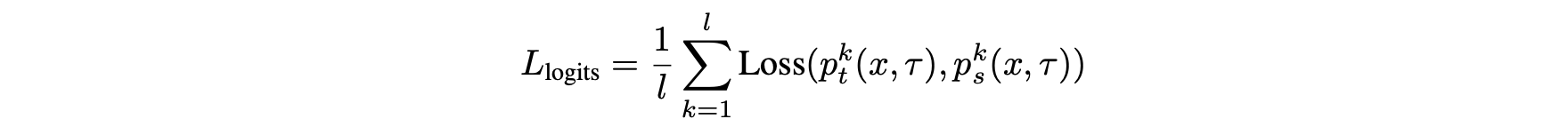 here, p k t (x, τ ) and p k s (x, τ ) represent the teacher and student probability distributions on the k th token, respectively, and l represents the sequence lengt